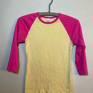 Two American apparel baseball tees